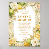 Luxury Mediterranean Lemons & Flowers Memorial Poster (Vorne)