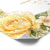 Luxury Mediterranean Lemons & Flowers Memorial Poster (Ecke)