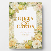 Luxury Mediterranean Lemons & Flowers Wedding Fotoplatte (Vorderseite)