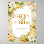 Luxury Mediterranean Lemons & Flowers Wedding Poster (Vorne)