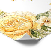 Luxury Mediterranean Lemons & Flowers Wedding Poster (Ecke)