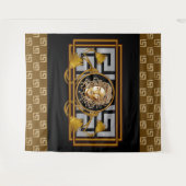 Luxury Medusa Black & Gold Tapestry Wandteppich (Vorderseite (Horizontal))