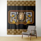 Luxury Medusa Black & Gold Tapestry Wandteppich (Beispiel)
