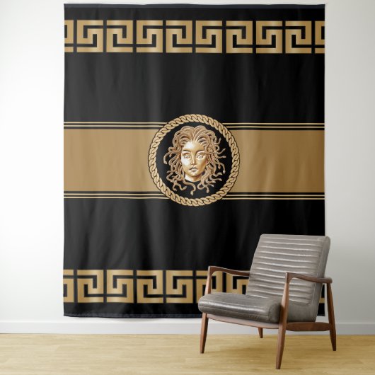 Luxury Medusa Gold Tapestry Wandteppich (Beispiel)