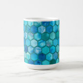 Luxury Metal Foil Glitzer Aqua Blue Honeycomb Kaffeetasse (Mittel)