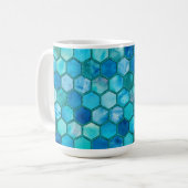 Luxury Metal Foil Glitzer Aqua Blue Honeycomb Kaffeetasse (Vorderseite Links)