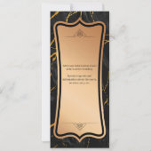 Luxury Metallic | Schwarzer Goldmarmor Einladung (Rückseite)