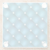 Luxury Mid Blue Diamond gepolstertes Muster Glasuntersetzer (Rückseite)
