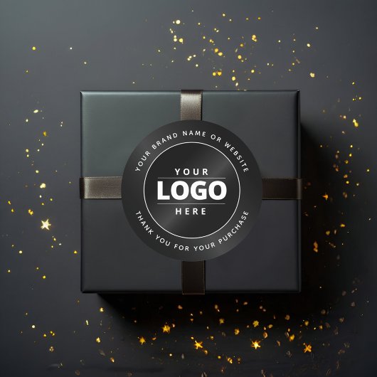 Luxury Minimal Black Logo Business Packaging Runder Aufkleber