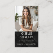 Luxury Minimal Black Professional Photo Visitenkarte (Vorderseite)