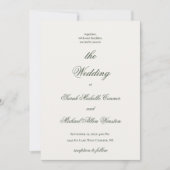 Luxury Minimal Dark Green Wedding Invitation Einladung (Vorderseite)