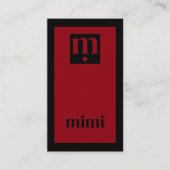 Luxury minimal initial black and red visitenkarte (Vorderseite)