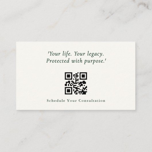Luxury Minimal Legal Consultant QR Code Visitenkarte (Rückseite)