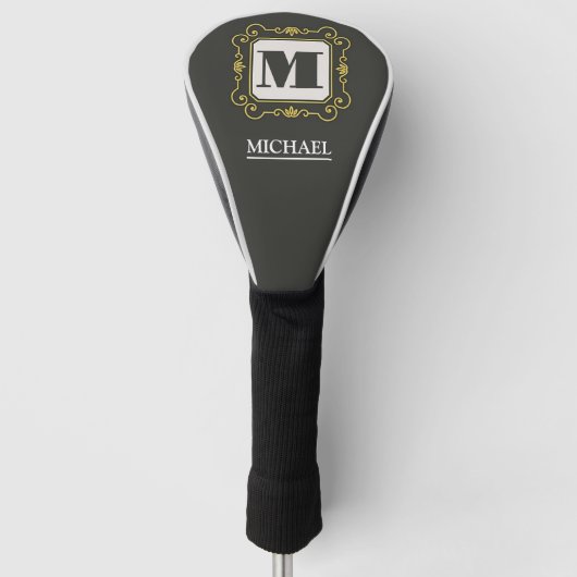 Luxury minimal Modern monogram Golf Headcover (Vorderseite)