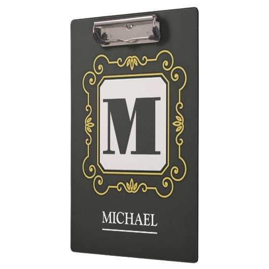 Luxury minimal Modern monogram Klemmbrett (Links)