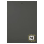 Luxury minimal Modern monogram Klemmbrett (Rückseite)