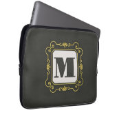 Luxury minimal Modern monogram Laptopschutzhülle (Vorne Rechts)