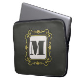 Luxury minimal Modern monogram Laptopschutzhülle (Vorderseite Links)
