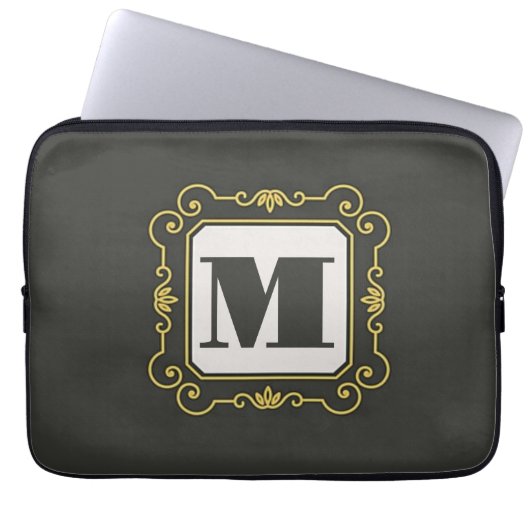 Luxury minimal Modern monogram Laptopschutzhülle (Vorderseite)