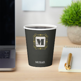 Luxury minimal Modern monogram Pappbecher