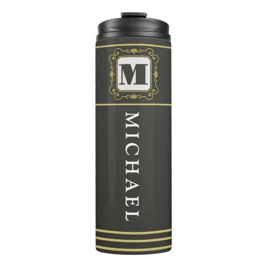 Luxury minimal Modern monogram Thermosbecher (Vorderseite)