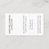 Luxury Minimal Modern Professional Photo Business Visitenkarte (Rückseite)