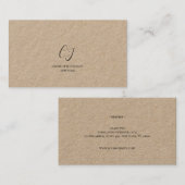 Luxury Minimal Monogram Black Ivory Chic Stylish Visitenkarte (Vorne/Hinten)