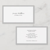 Luxury Minimal Monogram grau Visitenkarte (Vorne/Hinten)