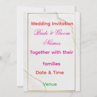 Luxury Minimal Wedding Invitation 7x5 – Editable E Einladung