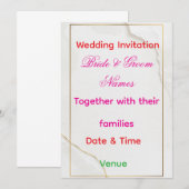 Luxury Minimal Wedding Invitation 7x5 – Editable E Einladung (Vorne/Hinten)