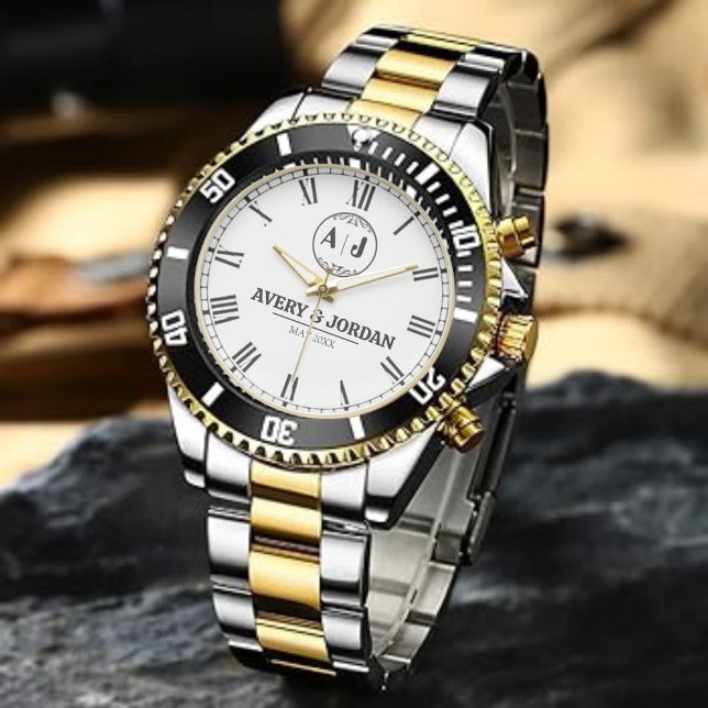 Luxury Minimalist Customizable Couple’s name  Desi Armbanduhr (Von Creator hochgeladen)