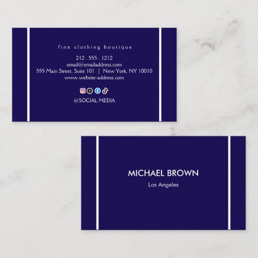 Luxury Minimalist Ivory Boutique Business Card Visitenkarte (Vorne/Hinten)