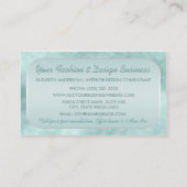 Luxury Mint Floral Bokeh Interieur Designer Visitenkarte (Rückseite)