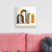 Luxury Modern 3D Arches Art - Minimalist Geometric Leinwanddruck (Insitu (Wohnzimmer))