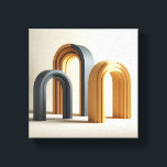 Luxury Modern 3D Arches Art - Minimalist Geometric Leinwanddruck<br><div class="desc">A striking minimalist digital artwork featuring a series of interlocking 3D arches. The composition showcases a sophisticated contrast between shimmering metallic gold and matte charcoal grey finishes. Set against a clean neutral background, this architectural piece creates a sense of depth and structured elegance, ideal for contemporary executive offices or luxury...</div>