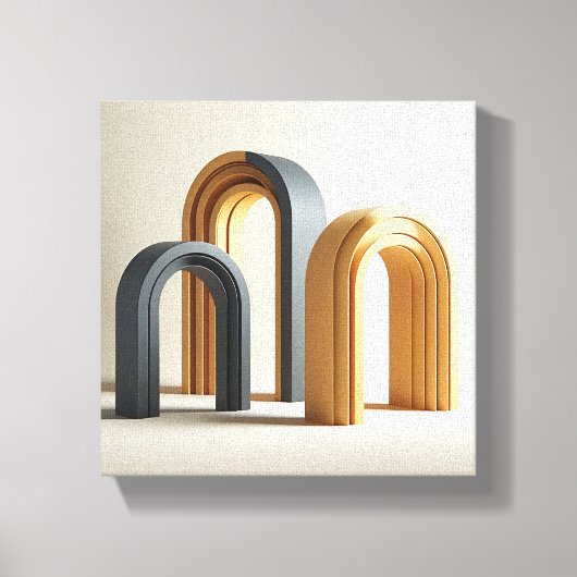 Luxury Modern 3D Arches Art - Minimalist Geometric Leinwanddruck (Vorderseite)