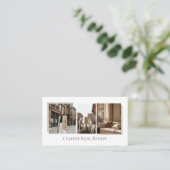 Luxury Modern Elegant Photo Layout Real Estate Visitenkarte (Stehend Vorderseite)