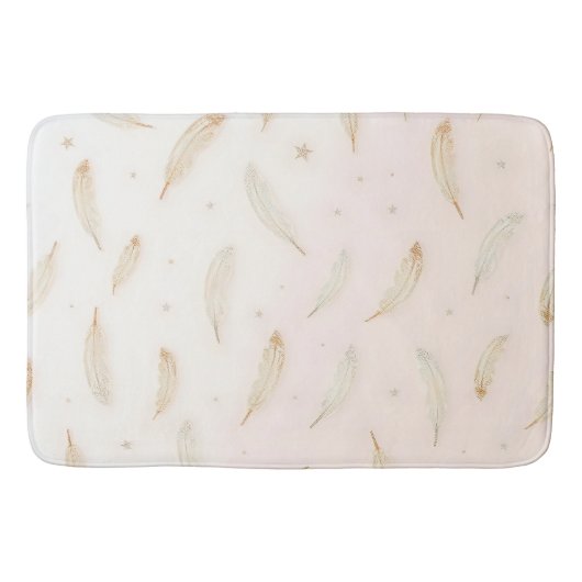 Luxury Modern Feathers Boho Collection Badematte (Vorderseite)