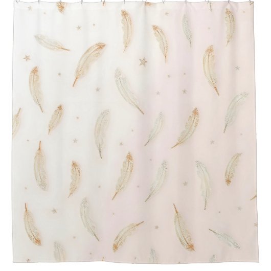 Luxury Modern Feathers Boho Collection Duschvorhang (Vorderseite)
