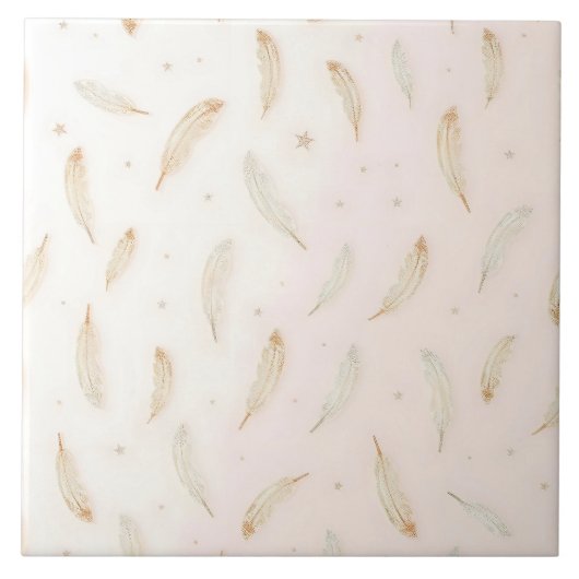Luxury Modern Feathers Boho Collection Fliese (Vorderseite)