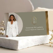 Luxury Modern Gold Arch Monogram Real Estate Photo Visitenkarte