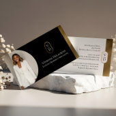 Luxury Modern Gold Arch Monogram Real Estate Photo Visitenkarte