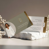 Luxury Modern Gold Arch Monogram Real Estate Photo Visitenkarte