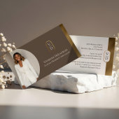 Luxury Modern Gold Arch Monogram Real Estate Photo Visitenkarte