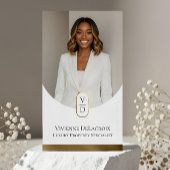 Luxury Modern Gold Arch Monogram Real Estate Photo Visitenkarte