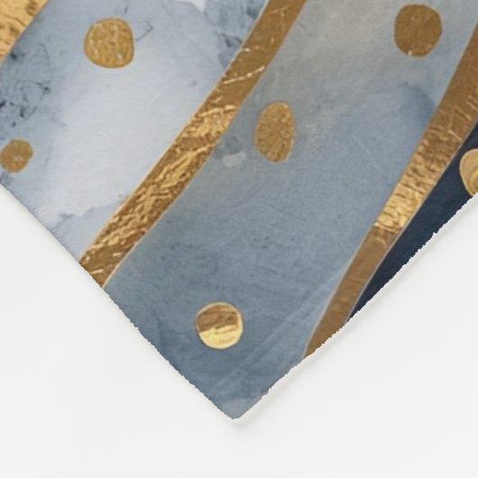 Luxury, Modern, Gold Blue Pattern Fleecedecke (Ecke)
