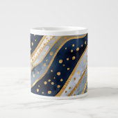 Luxury, Modern, Gold Blue Pattern, Jumbo-Tasse (Vorderseite)