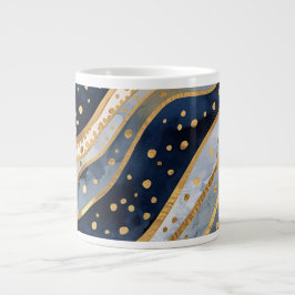 Luxury, Modern, Gold Blue Pattern, Jumbo-Tasse