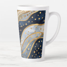 Luxury, Modern, Gold Blue Pattern Milchtasse