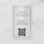 Luxury Modern Metallic Monogram QR Code Visitenkarte (Rückseite)